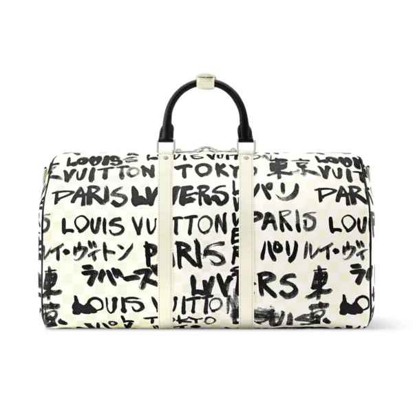 SUPERCLONE-2026-08-10T161809.606.webp Louis Vuitton Keepall Bandoulière Bag 50cm/19.7in Black/White Cowhide N40804