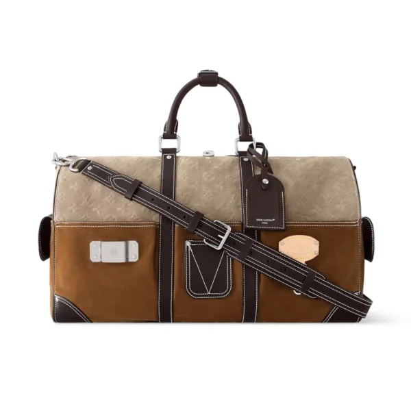 SUPERCLONE-2026-08-10T162555.332.webp Louis Vuitton Keepall Bandoulière Bag 50cm/19.7in Tan Monogram Suede Leather M26127