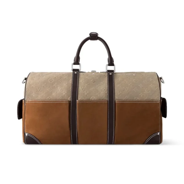 SUPERCLONE-2026-08-10T162600.437.webp Louis Vuitton Keepall Bandoulière Bag 50cm/19.7in Tan Monogram Suede Leather M26127
