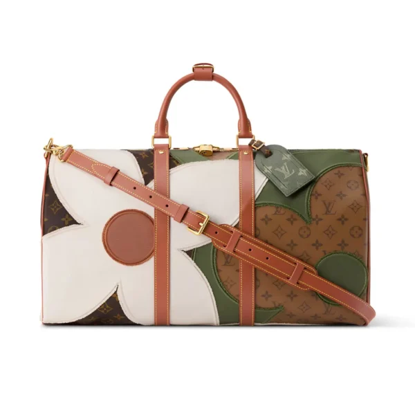 Louis Vuitton Keepall Bandoulière Bag 50cm/19.7in Monogram Khaki Canvas Material M29190