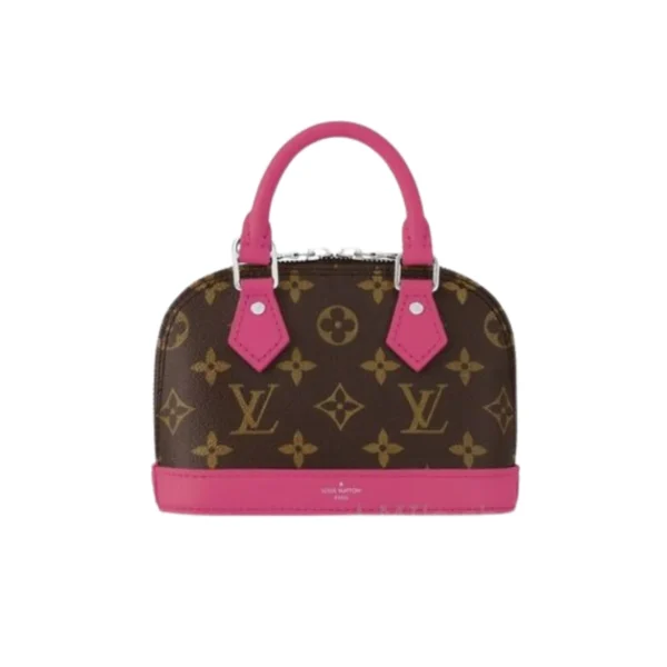 Louis Vuitton Mini Alma Monogram Canvas Mix With Pink 18Cm M83206, Designer Handbags, Womens Purse, luxury bags