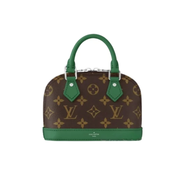 TBNB-4-1-3-e654c0c0f8be.webp Louis Vuitton Mini Alma Monogram Canvas Mix With Green 18Cm M83204, Designer Handbags, Womens Purse, luxury bags