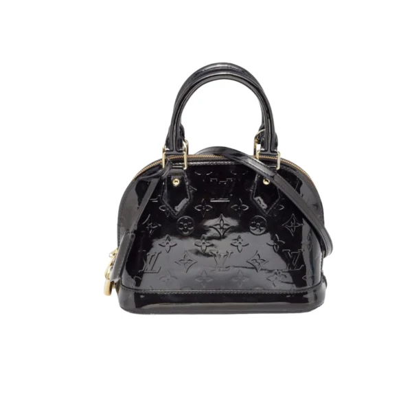 Louis Vuitton Alma Bb Monogram Vernis Leather Black 25Cm, Designer Handbags, Womens Purse, luxury bags