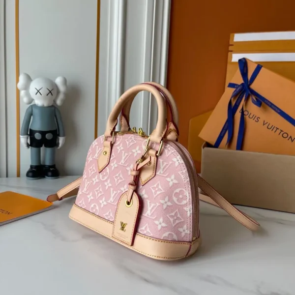 Louis Vuitton Alma BB Monogram Emblème Rose Ruban Color 23.5cm M2A378