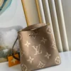 Louis Vuitton Nono Mm Bicolor Monogram Empreinte Leather Women Handbags Dove/Cream 26cm/ 10.2in, Designer Handbags, Womens Purse, luxury bags