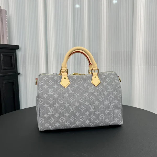 b7cf7239-78a421a179bb.webp Louis Vuitton LV Speedy Soft 30 Monogram Denim Bag in Grey 30cm/ 11.8 in, Designer Handbags, Womens Purse, luxury bags