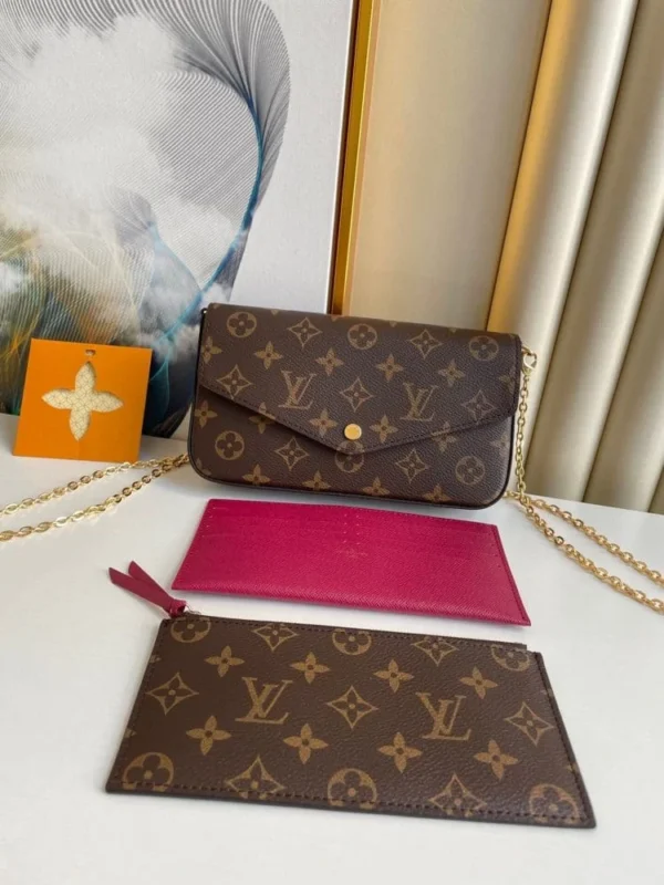 Louis Vuitton Flicie Pochette Lv Monogram Chain Bag Monogram 61276 21cm/8.3in, Designer Handbags, Womens Purse, luxury bags