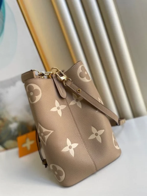 Louis Vuitton Nono Mm Bicolor Monogram Empreinte Leather Women Handbags Dove/Cream 26cm/ 10.2in, Designer Handbags, Womens Purse, luxury bags