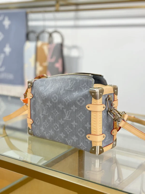 c6447bab-ac1c54b4a4ef.webp Louis Vuitton Grey Monogram Denim Side Trunk MM M13285 23.5cm/ 9.3in, Designer Handbags, Womens Purse, luxury bags