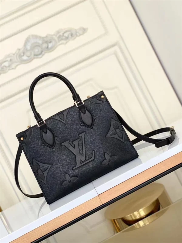 Louis Vuitton Onthego PM Monogram Empreinte Handbag Black 25cm M45653, Designer Handbags, Womens Purse, luxury bags