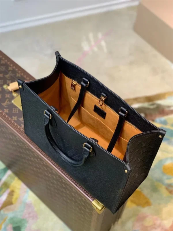 d2f2e718-eb09af6f0e6f.webp Louis Vuitton Onthego MM Bicolor Monogram Empreinte Leather Black M45595 35cm, Designer Handbags, Womens Purse, luxury bags