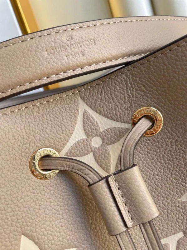Louis Vuitton Nono Mm Bicolor Monogram Empreinte Leather Women Handbags Dove/Cream 26cm/ 10.2in, Designer Handbags, Womens Purse, luxury bags