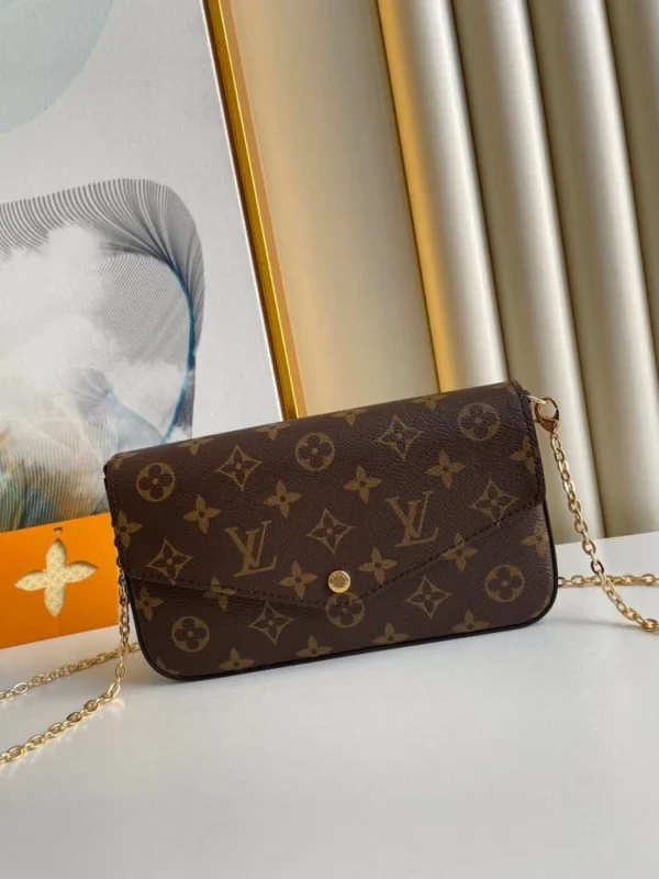 Louis Vuitton Flicie Pochette Lv Monogram Chain Bag Monogram 61276 21cm/8.3in, Designer Handbags, Womens Purse, luxury bags