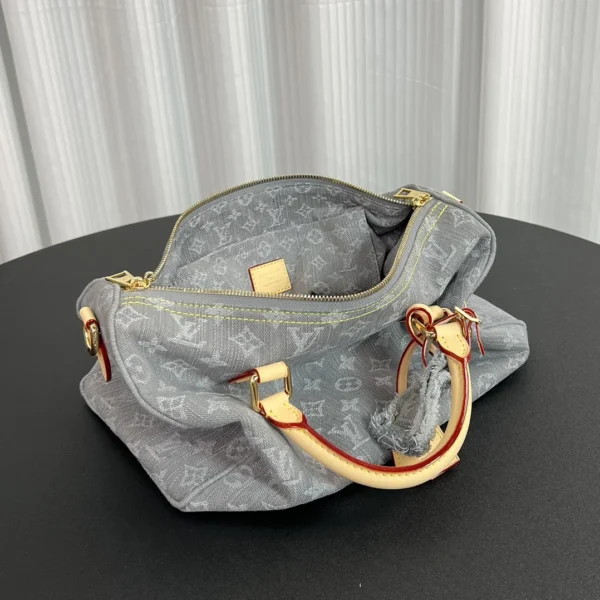 f6368656-39f585666840.webp Louis Vuitton LV Speedy Soft 30 Monogram Denim Bag in Grey 30cm/ 11.8 in, Designer Handbags, Womens Purse, luxury bags