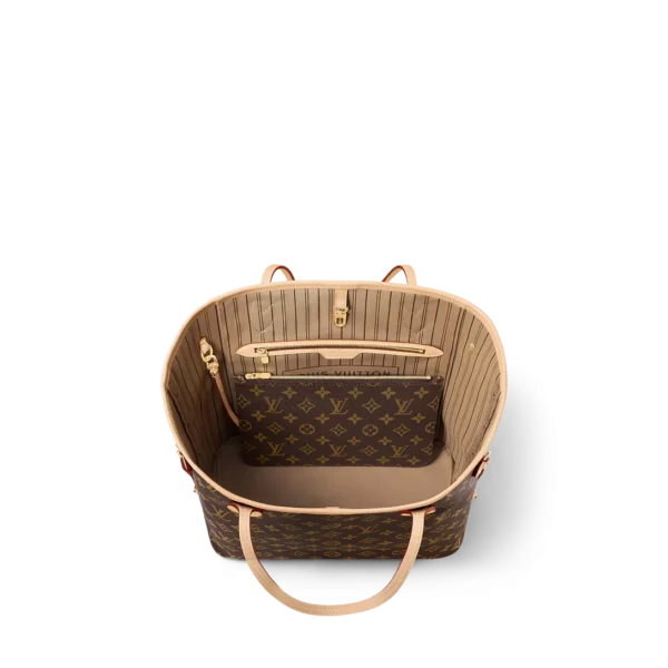 louis-vuitton-neverfull-mm-M46975_PM1_Interior_20view-d2116565777b.webp Louis Vuitton Neverfull MM Monogram Canvas Tote Bag Beige 31cm M46975, Designer Handbags, Womens Purse, luxury bags