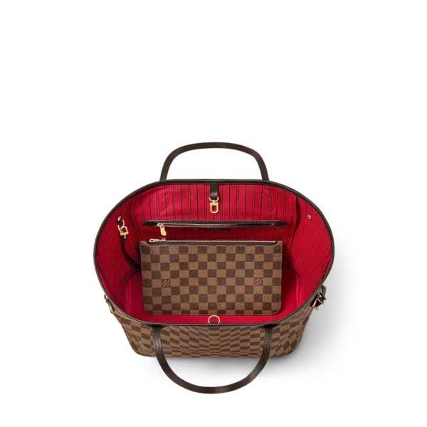 Louis Vuitton Neverfull MM Tote Bag Damier Ebene Cerise Red 31cm N40599, Designer Handbags, Womens Purse, luxury bags