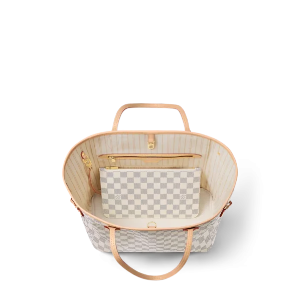 Louis Vuitton Neverfull MM Tote Bag Damier Azur Canvas Beige 31cm N40604, Designer Handbags, Womens Purse, luxury bags