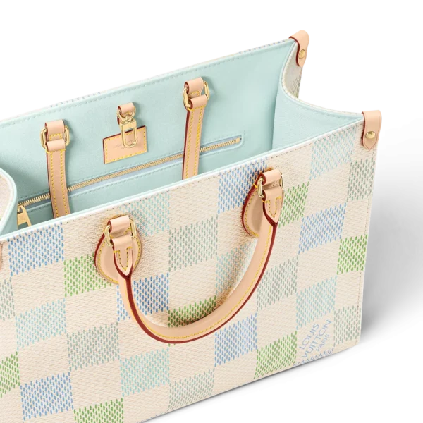 Louis Vuitton Onthego Mm Autres Toiles Damier Pistachio N40518 35Cm, Designer Handbags, Womens Purse, luxury bags