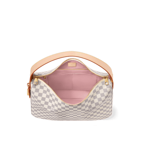 Louis Vuitton Slouchy MM Shoulder Bag Damier Azur 40cm/15.7in N00126, Designer Handbags, Womens Purse, luxury bags