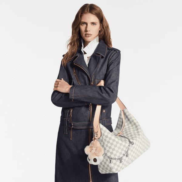 Louis Vuitton Slouchy MM Shoulder Bag Damier Azur 40cm/15.7in N00126, Designer Handbags, Womens Purse, luxury bags