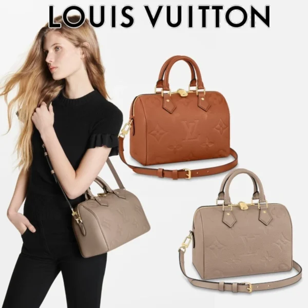 org-1-b76780bff889.webp Louis Vuitton Speedy Bandoulire 25 Monogram Empreinte Tourterelle 25cm M59273, Designer Handbags, Womens Purse, luxury bags